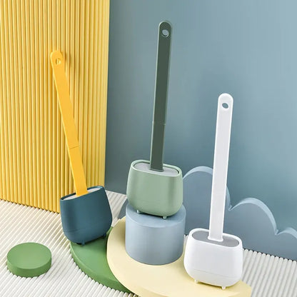 Retro siliconen toiletborstel en houder set (1 set)