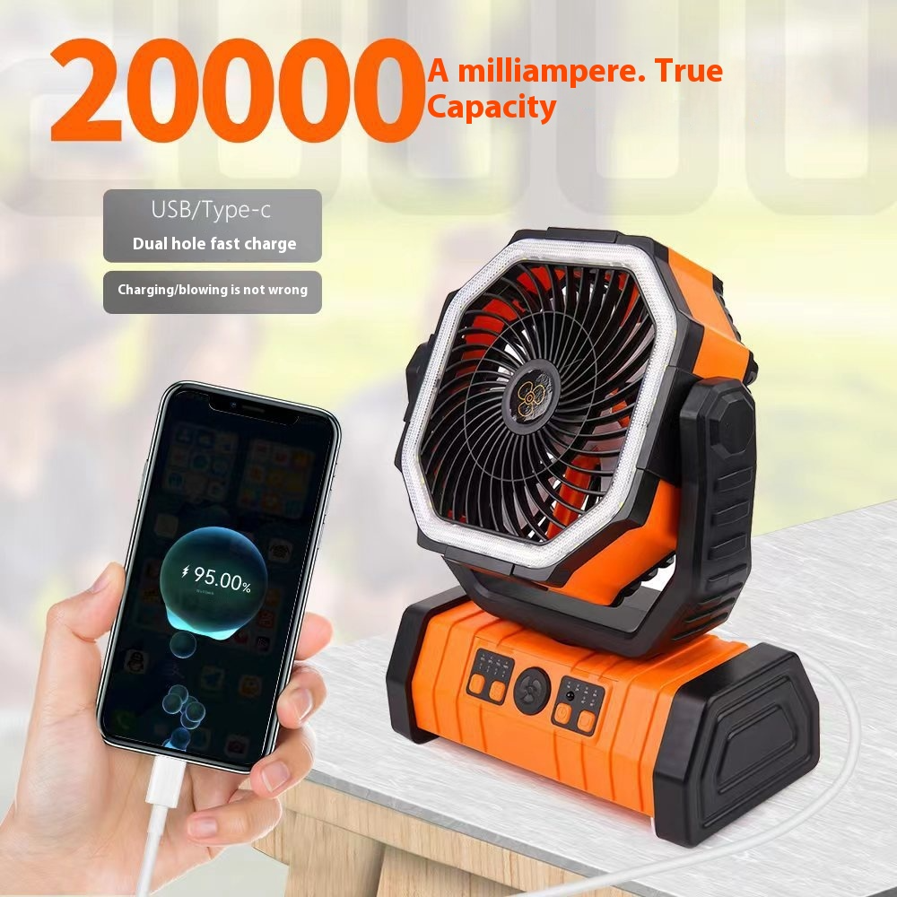 Outdoor Draagbare Powerbank LED Licht Campingventilator